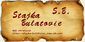 Stajka Bulatović vizit kartica
